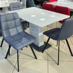 Стул CHILLI SQUARE HK017-09 серо-черничный, PU/ черный каркас М-City в Кургане - kurgan.mebel24.online | фото 6
