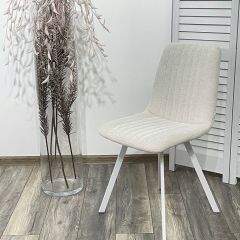 Стул ELVIS WZ2042-18 белая галька фактурный велюр / белый каркас М-City в Кургане - kurgan.mebel24.online | фото
