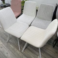 Стул ELVIS WZ2042-18 белая галька фактурный велюр / белый каркас М-City в Кургане - kurgan.mebel24.online | фото 6