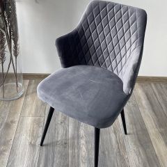 Стул HERMAN 360 град. СЕРЫЙ #27, велюр / черный каркас М-City в Кургане - kurgan.mebel24.online | фото
