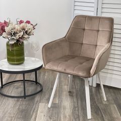 Стул MAVERICK 360 град. поворот. BLUVEL-40 BEIGE/ белый каркас, М-City в Кургане - kurgan.mebel24.online | фото 2