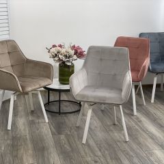 Стул MAVERICK 360 град. поворот. BLUVEL-40 BEIGE/ белый каркас, М-City в Кургане - kurgan.mebel24.online | фото 3