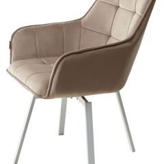 Стул MAVERICK 360 град. поворот. BLUVEL-40 BEIGE/ белый каркас, М-City в Кургане - kurgan.mebel24.online | фото 8