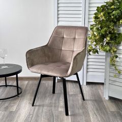 Стул MAVERICK 360 град. поворот. BLUVEL-40 BEIGE/ черный каркас, М-City в Кургане - kurgan.mebel24.online | фото 5