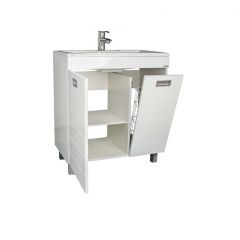 Тумба под умывальник Elen 75 Cube без ящика и корзиной для белья Домино (DC5003T) в Кургане - kurgan.mebel24.online | фото 2