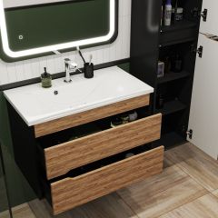 Тумба подвесная под умывальник "Elena 80" Karat В2 Домино (DK3202T) в Кургане - kurgan.mebel24.online | фото 5