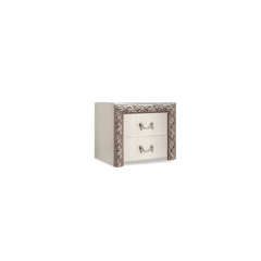 Тумба прикроватная (2 ящика) Тиффани Premium слоновая кость/серебро (ТФТП-2(П) в Кургане - kurgan.mebel24.online | фото