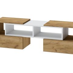 Тумба раздвижная (ЛДСП дуб крафт золотой/белый) в Кургане - kurgan.mebel24.online | фото