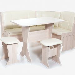 ОРХИДЕЯ Уголок кухонный (кожзам-Борнео крем) ясень в Кургане - kurgan.mebel24.online | фото 2