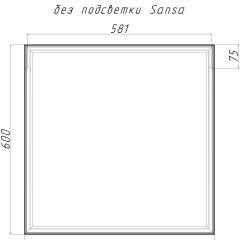 Зеркало Corsica 600х600 black без подсветки Sansa (SB1064Z) в Кургане - kurgan.mebel24.online | фото 4