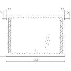 Зеркало Galaxy 100 alum с подсветкой Sansa (SG1008Z) в Кургане - kurgan.mebel24.online | фото 7
