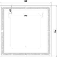 Зеркало Паликир 700х700 с подсветкой Домино (GL7051Z) в Кургане - kurgan.mebel24.online | фото 6