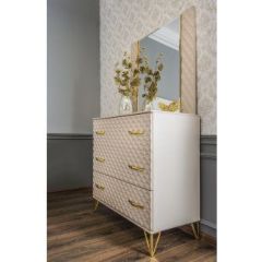 Зеркало ППУ Lara (бежевый глянец) в Кургане - kurgan.mebel24.online | фото 3