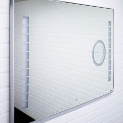 Зеркало Quadro 100 alum (линза) с подсветкой Sansa (SQL1030Z) в Кургане - kurgan.mebel24.online | фото 2