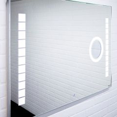 Зеркало Quadro 100 alum (линза) с подсветкой Sansa (SQL1030Z) в Кургане - kurgan.mebel24.online | фото 3