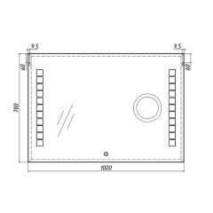 Зеркало Quadro 100 alum (линза) с подсветкой Sansa (SQL1030Z) в Кургане - kurgan.mebel24.online | фото 8