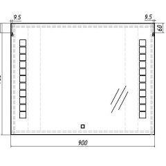 Зеркало Quadro 90 alum с подсветкой Sansa (SQ1018Z) в Кургане - kurgan.mebel24.online | фото 7