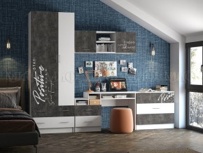 ВЕГА NEW Позитив Антресоль (Бетон темный/белый) в Кургане - kurgan.mebel24.online | фото 3