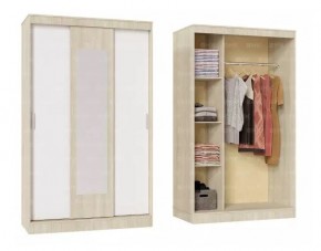 БАРИ Шкаф-купе с зеркалом (1300) Дуб Сонома/Белый в Кургане - kurgan.mebel24.online | фото 1