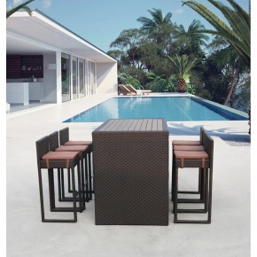 Барный комплект плетеной мебели T390AD/Y390A-W63_6Pcs Brown в Кургане - kurgan.mebel24.online | фото 1