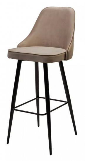 Барный стул NEPAL-BAR БЕЖЕВЫЙ #5, велюр/ черный каркас (H=78cm) М-City в Кургане - kurgan.mebel24.online | фото 1