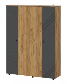 БАЙКАЛ Шкаф четырехстворчатый (Графит/Дуб золотой) в Кургане - kurgan.mebel24.online | фото 1