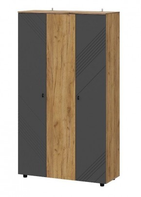 БАЙКАЛ Шкаф трехстворчатый (Графит/Дуб золотой) в Кургане - kurgan.mebel24.online | фото