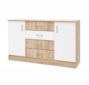 БЕАТРИС Комод К1400 (дуб сонома/белый глянец) в Кургане - kurgan.mebel24.online | фото