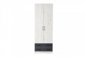 БЕАТРИС Шкаф Дуэт (дуб крафт белый/антрацит) в Кургане - kurgan.mebel24.online | фото