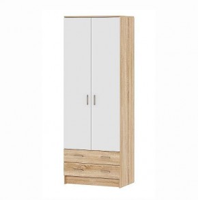 БЕАТРИС Шкаф Дуэт (дуб сонома/белый глянец) в Кургане - kurgan.mebel24.online | фото
