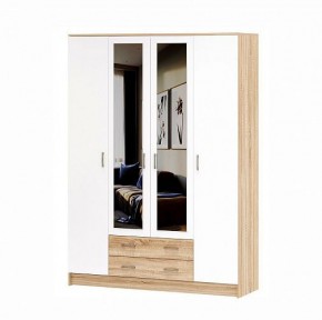 БЕАТРИС Шкаф Квадро (дуб сонома/белый глянец) в Кургане - kurgan.mebel24.online | фото