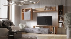 ДАЛЛАС Гостиная (модульная) цемент темный в Кургане - kurgan.mebel24.online | фото