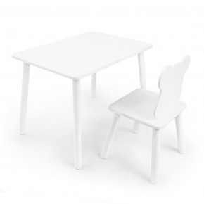 Детский комплект стол и стул «Мишка» Rolti Baby (белый/белый, массив березы/мдф) в Кургане - kurgan.mebel24.online | фото