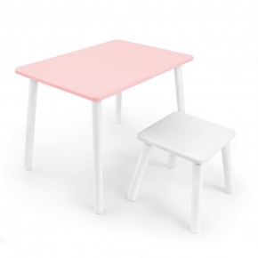 Детский комплект стол и табурет Rolti Baby (розовая столешница/белое сиденье/белые ножки) в Кургане - kurgan.mebel24.online | фото