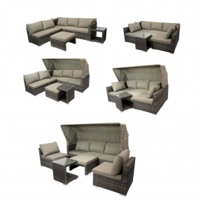 Диван-трансформер из искусственного ротанга AFM-320G Grey в Кургане - kurgan.mebel24.online | фото 3