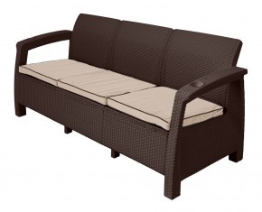 Диван Yalta Premium Sofa 3 Set (Ялта) шоколадный (+подушки под спину) в Кургане - kurgan.mebel24.online | фото