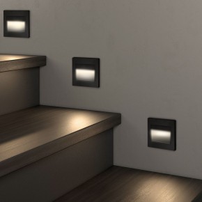 DK3050-BK Светильник встраиваемый в стену, IP 20, LED 3000, 1 Вт, черный пластик в Кургане - kurgan.mebel24.online | фото 3