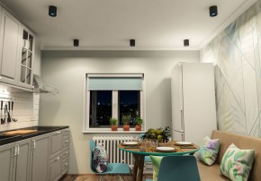 DK3090-BK+CY Светильник накладной IP 20, 10 Вт, GU5.3, LED, черный/голубой, пластик в Кургане - kurgan.mebel24.online | фото 2