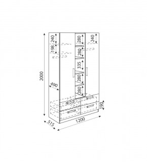 Дуглас (подростковая) М02 Шкаф трехсекционный в Кургане - kurgan.mebel24.online | фото 3