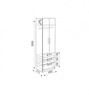 Дуглас (подростковая) М04 Шкаф с ящиками в Кургане - kurgan.mebel24.online | фото 3