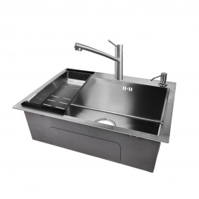 EMB-119 Satine  PROMO (Мойка, Смеситель, Дозатор, Корзина) в Кургане - kurgan.mebel24.online | фото
