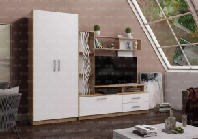 ДАРЬЯ Гостиная (Дуб вотан/Белый глянец) модульная в Кургане - kurgan.mebel24.online | фото 2