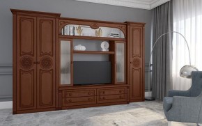 Гостиная Джулия 3.4 (Итальянский орех/Груша с платиной черной) в Кургане - kurgan.mebel24.online | фото