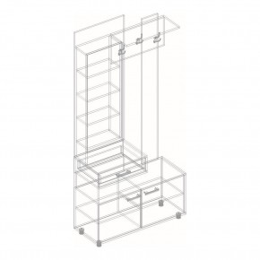ГРАФ Вешалка с зеркалом ЛЕВОЕ исполнение (темно серый) в Кургане - kurgan.mebel24.online | фото 2