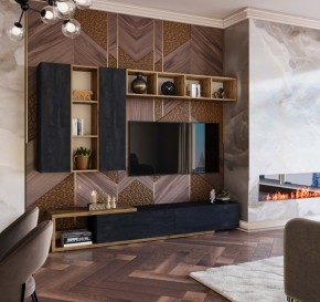ХЛОЯ Гостиная (Дуб Вотан/Обсидиан) модульная в Кургане - kurgan.mebel24.online | фото 11
