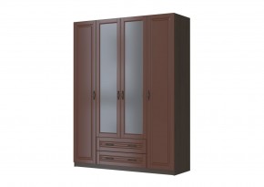 КАНТРИ Шкаф ШР-4 с 2 зерк. (орех) ЛАК в Кургане - kurgan.mebel24.online | фото