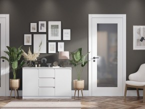 Комод 2-ств. с 3 ящиками "Бьянко" (Белый лофт) в Кургане - kurgan.mebel24.online | фото 2