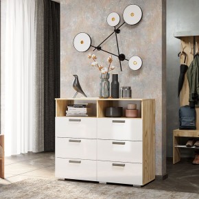 Комод Азаро (Крафт/Белый глянец) в Кургане - kurgan.mebel24.online | фото 3