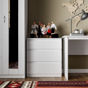 Комод КАСТОР с тремя ящиками, цвет белый в Кургане - kurgan.mebel24.online | фото 3