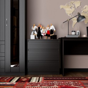 Комод КАСТОР с тремя ящиками, цвет Дуб Венге в Кургане - kurgan.mebel24.online | фото 3